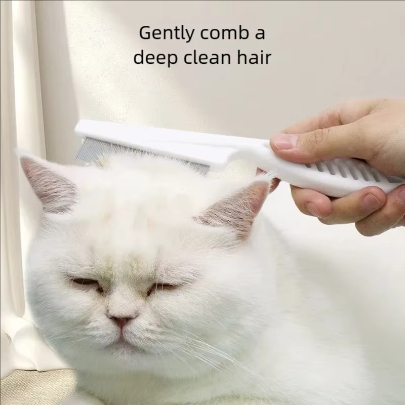Flea Comb Fine Tooth Pet Tear Stain - 1 pezzo: pettine per rimuovere macchie
