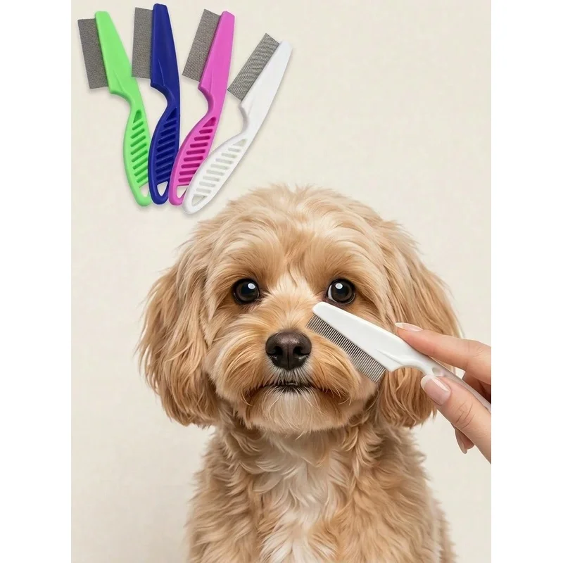 Flea Comb Fine Tooth Pet Tear Stain - Pettine per la rimozione di macchie