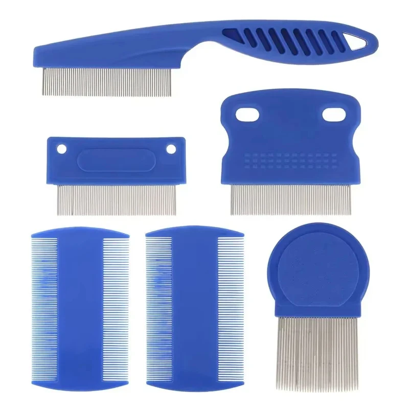 Flea Comb Fine Tooth Pet Tear Stain - Set da 6 pezzi: pettine per