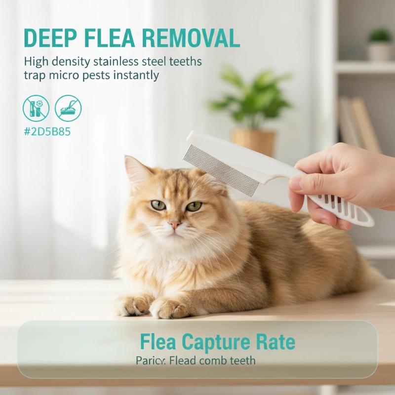 Flea Comb Fine Tooth Pet Tear Stain - Pettine per pulire le macchie causate