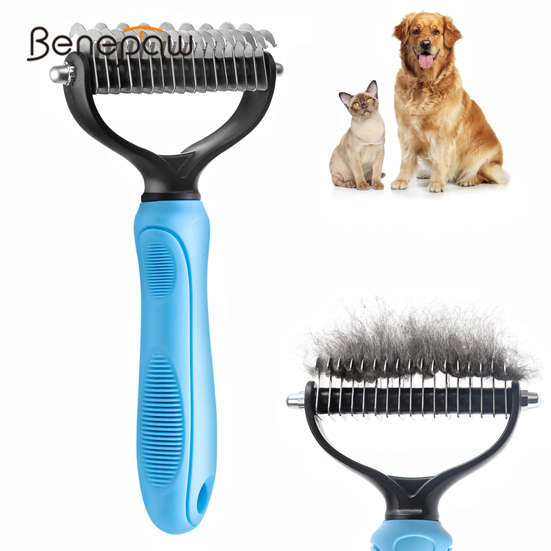 Undercoat Rake Dematting Tool Dog Shedding - Benepaw Professional Dog Undercoat Rake Pet