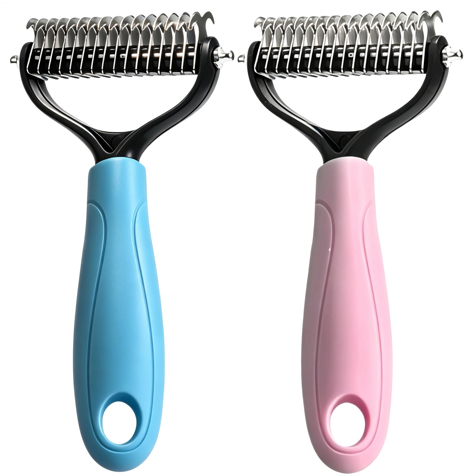 Undercoat Rake Dematting Tool Dog Shedding - Spazzola a doppia faccia per la