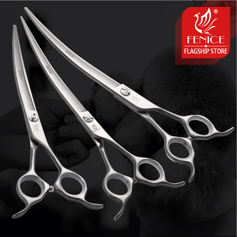 Professional Pet Grooming Scissors Curved - FeniceJP440C Acciaio 6.5/7/7.5 pollici Forbici per