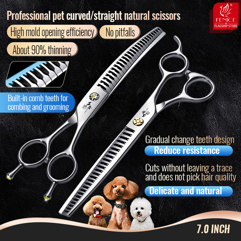 Professional Pet Grooming Scissors Curved - Fenice 7 pollici VG10 professionale Pet