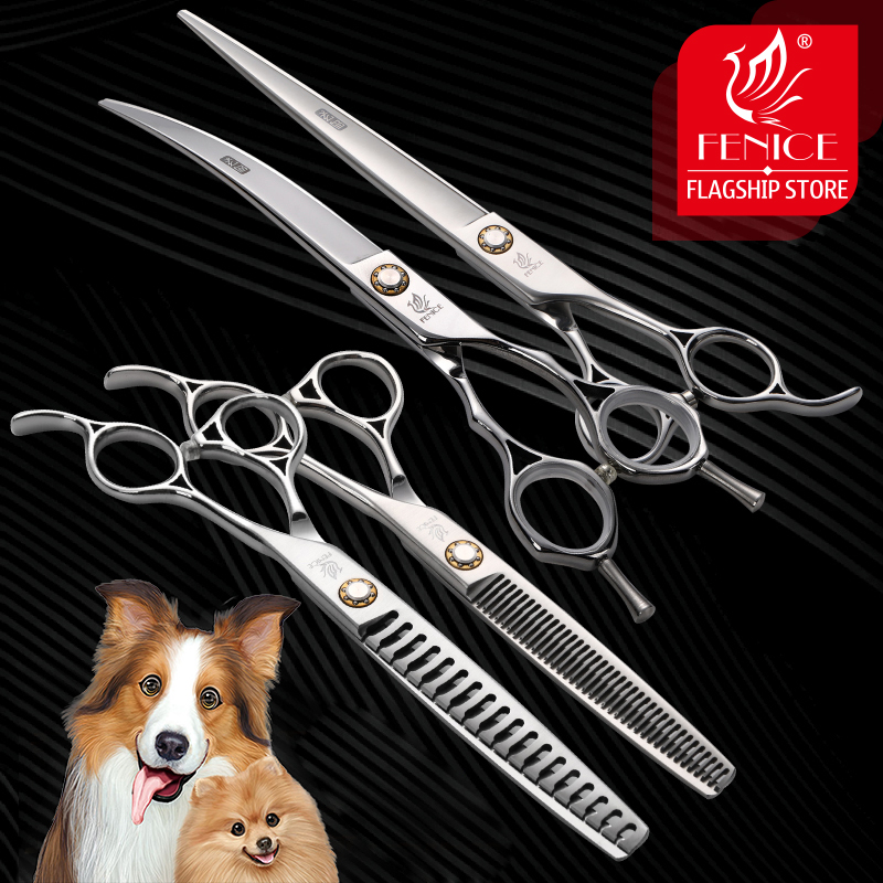 Professional Pet Grooming Scissors Curved - Set di forbici per toelettatura professionale