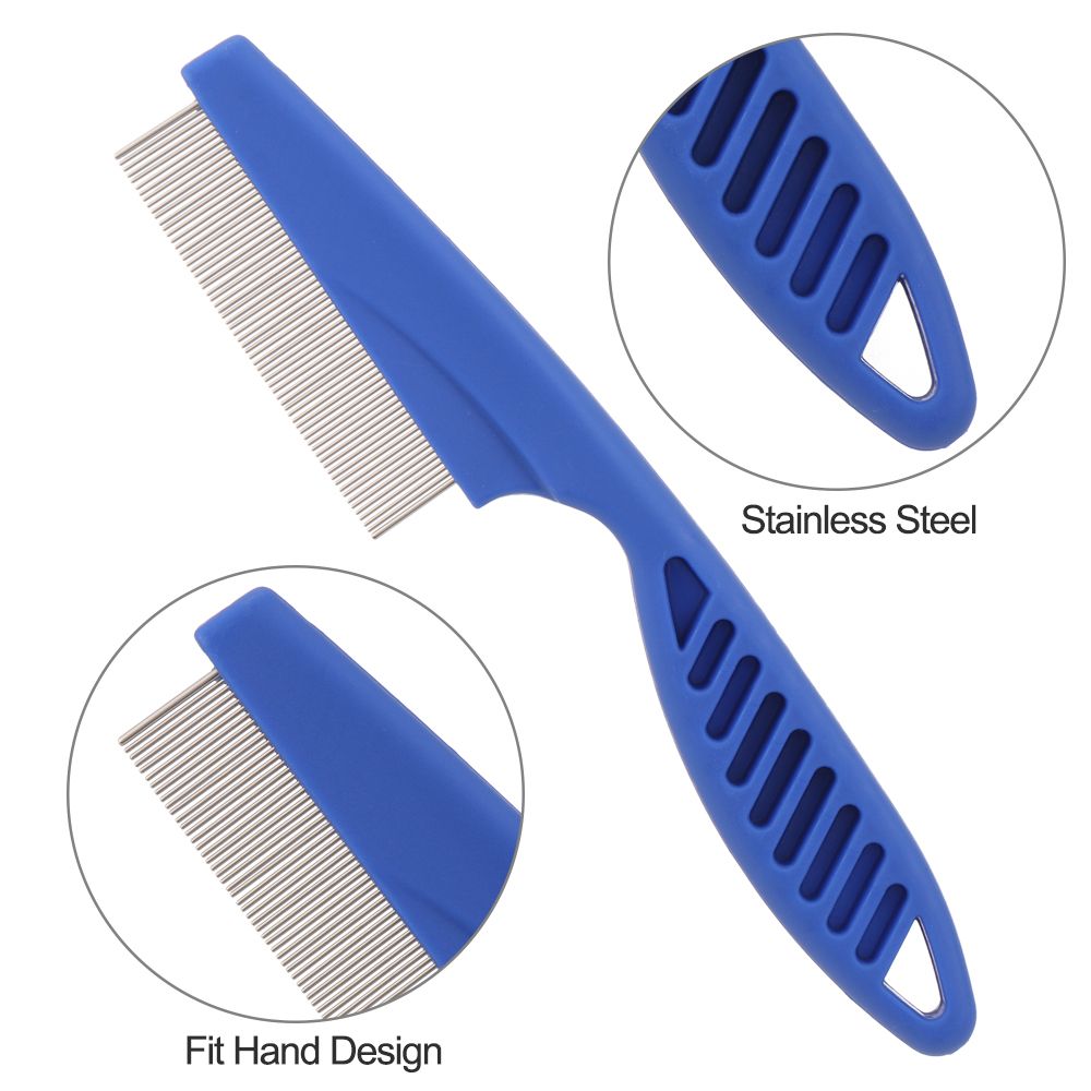 Flea Comb Fine Tooth Pet Tear Stain - Set da 6 pezzi in acciaio