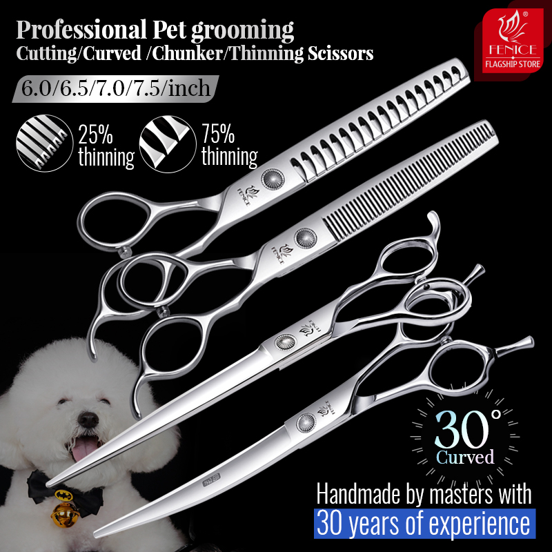 Professional Pet Grooming Scissors Curved - Fenice 6//6.5/7/7.5 pollici forbici professionali per