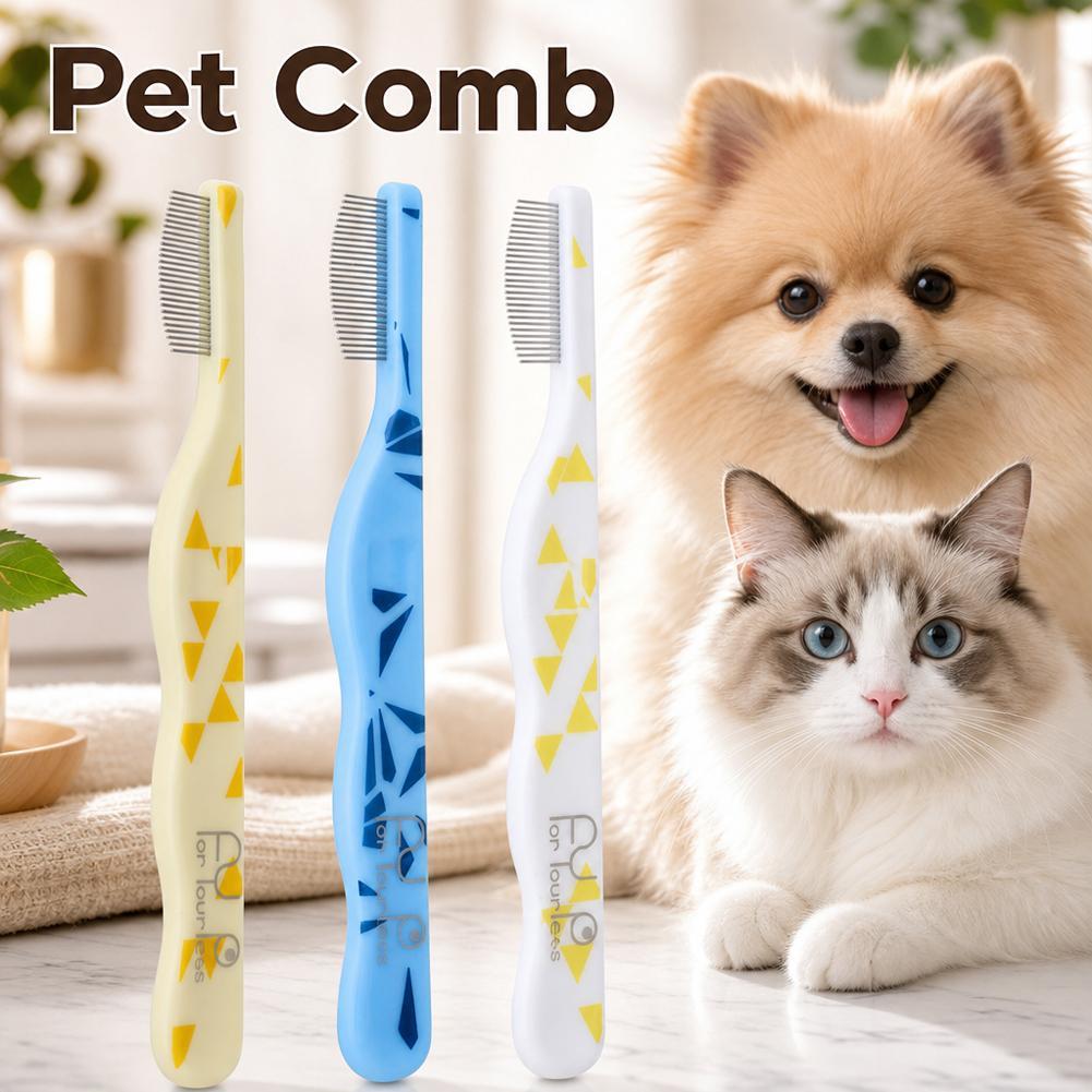Flea Comb Fine Tooth Pet Tear Stain - Pettine a forma di gatto, mini
