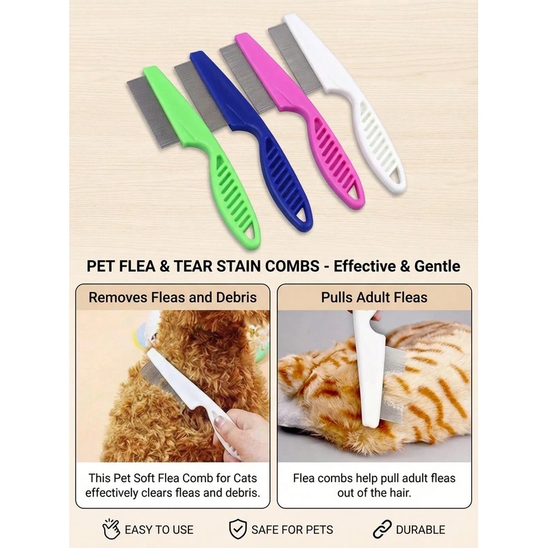 Pettine per la rimozione delle - Flea Comb Fine Tooth Pet Tear Stain recensione e prezzo