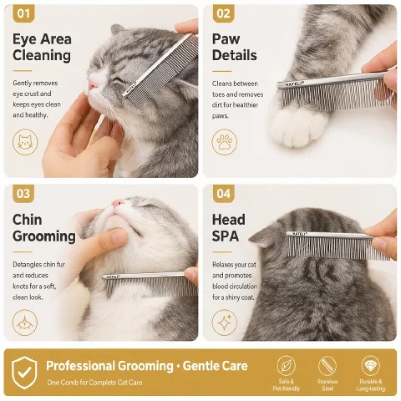 Pettine per toelettatura anima - Flea Comb Fine Tooth Pet Tear Stain recensione e prezzo